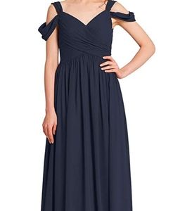 NWT Pleated cold shoulder chiffon formal d…